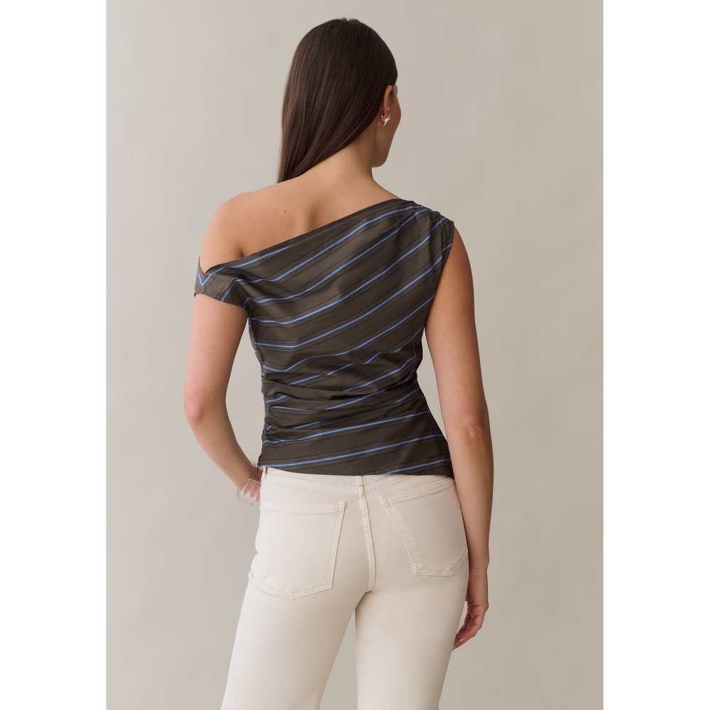 Few Moda Tashi Cotton Top in Earthy Stripe / Size 10 / Still in Manufacturer Bag - Picture 3 of 4